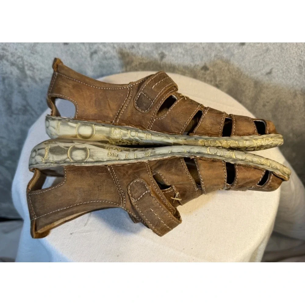 JOSEF SEIBEL ROSALIE 45 LEATHER SHOES BRANDY CAPRI SIZE 39 trendy boho hippie